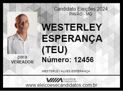 Candidato WESTERLEY ESPERANÇA (TEU) 2024 - PAVÃO - Eleições