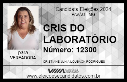 Candidato CRIS DO LABORATÓRIO 2024 - PAVÃO - Eleições