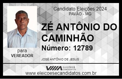 Candidato ZÉ ANTÔNIO DO CAMINHÃO 2024 - PAVÃO - Eleições