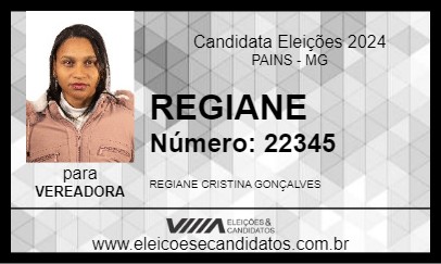 Candidato REGIANE DA MATINHA 2024 - PAINS - Eleições