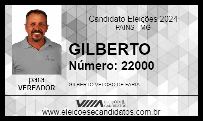 Candidato GILBERTO 2024 - PAINS - Eleições