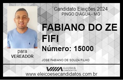 Candidato FABIANO DO ZE FIFI 2024 - PINGO D\ÁGUA - Eleições