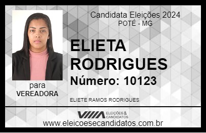 Candidato ELIETA RODRIGUES 2024 - POTÉ - Eleições