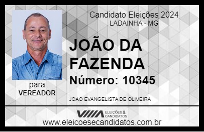 Candidato JOÃO DA FAZENDA 2024 - LADAINHA - Eleições