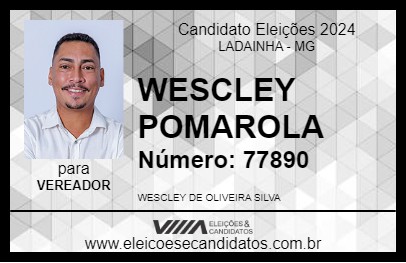 Candidato WESCLEY POMAROLA 2024 - LADAINHA - Eleições