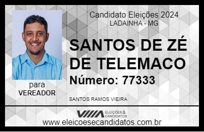 Candidato SANTOS DE ZÉ DE TELEMACO  2024 - LADAINHA - Eleições