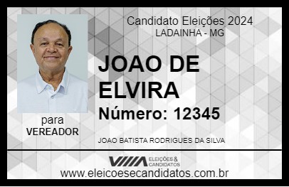 Candidato JOAO DE ELVIRA  2024 - LADAINHA - Eleições