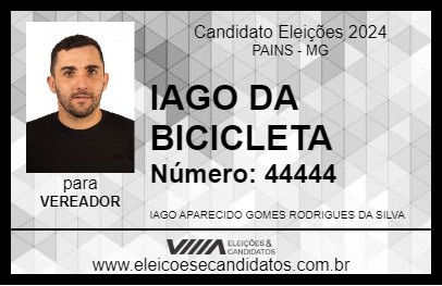 Candidato IAGO DA BICICLETA 2024 - PAINS - Eleições