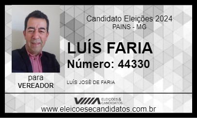 Candidato LUÍS FARIA 2024 - PAINS - Eleições