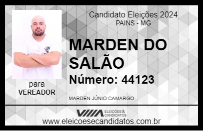 Candidato MARDEN DO SALÃO 2024 - PAINS - Eleições