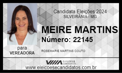 Candidato MEIRE MARTINS 2024 - SILVEIRÂNIA - Eleições