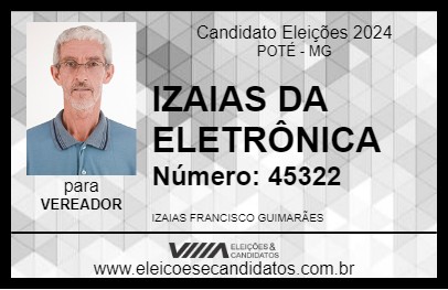 Candidato IZAIAS DA ELETRÔNICA 2024 - POTÉ - Eleições