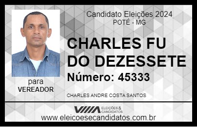 Candidato CHARLES FU DO DEZESSETE 2024 - POTÉ - Eleições