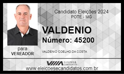 Candidato VALDENIO 2024 - POTÉ - Eleições