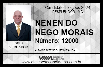 Candidato NENEN DO NEGO MORAIS 2024 - RESPLENDOR - Eleições