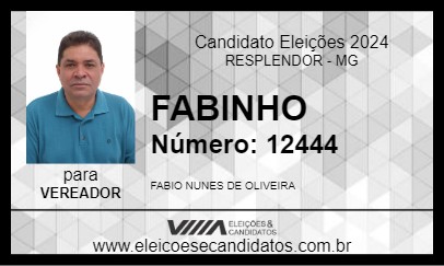 Candidato FABINHO 2024 - RESPLENDOR - Eleições