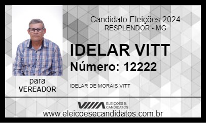 Candidato IDELAR VITT 2024 - RESPLENDOR - Eleições