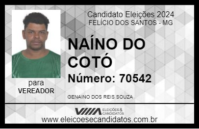 Candidato NAÍNO DO COTÓ 2024 - FELÍCIO DOS SANTOS - Eleições