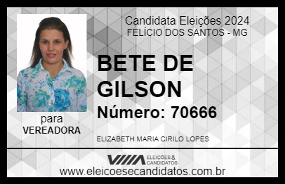 Candidato BETE DE GILSON 2024 - FELÍCIO DOS SANTOS - Eleições