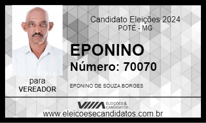 Candidato EPONINO 2024 - POTÉ - Eleições