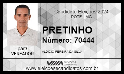 Candidato PRETINHO 2024 - POTÉ - Eleições