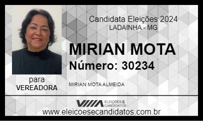 Candidato MIRIAN MOTA 2024 - LADAINHA - Eleições