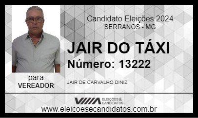 Candidato JAIR DO TÁXI 2024 - SERRANOS - Eleições