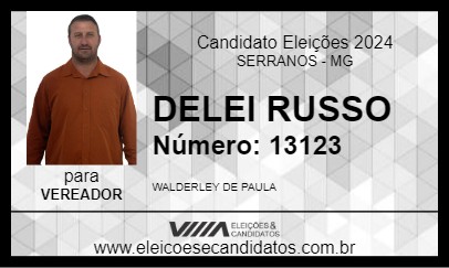 Candidato DELEI RUSSO 2024 - SERRANOS - Eleições