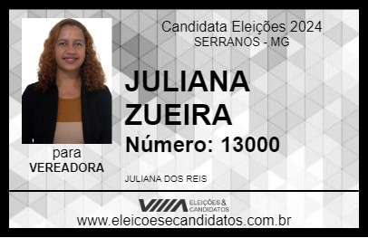 Candidato JULIANA ZUEIRA 2024 - SERRANOS - Eleições