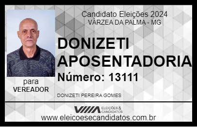 Candidato DONIZETI APOSENTADORIA 2024 - VÁRZEA DA PALMA - Eleições