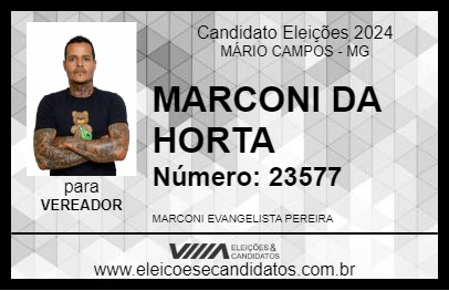 Candidato MARCONI DA HORTA 2024 - MÁRIO CAMPOS - Eleições