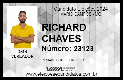 Candidato RICHARD CHAVES 2024 - MÁRIO CAMPOS - Eleições