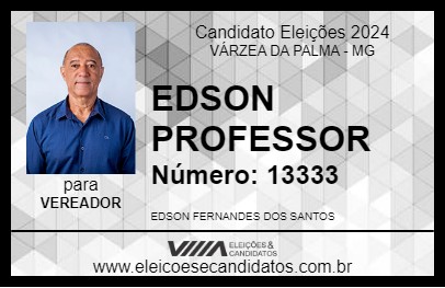 Candidato EDSON PROFESSOR 2024 - VÁRZEA DA PALMA - Eleições