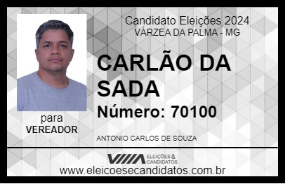 Candidato CARLÃO DA SADA 2024 - VÁRZEA DA PALMA - Eleições