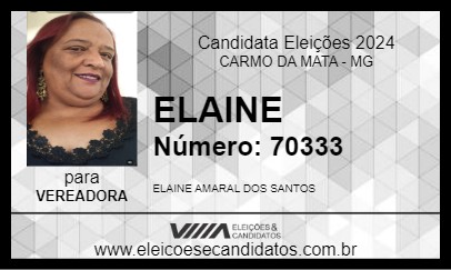 Candidato ELAINE 2024 - CARMO DA MATA - Eleições