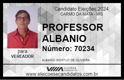 Candidato PROFESSOR ALBANIO 2024 - CARMO DA MATA - Eleições