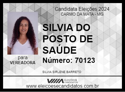 Candidato SÍLVIA DA SAÚDE 2024 - CARMO DA MATA - Eleições