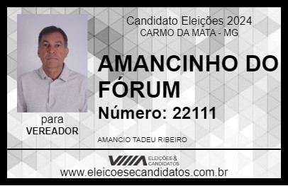 Candidato AMANCINHO 2024 - CARMO DA MATA - Eleições