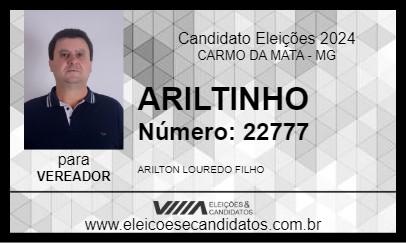 Candidato ARILTINHO 2024 - CARMO DA MATA - Eleições