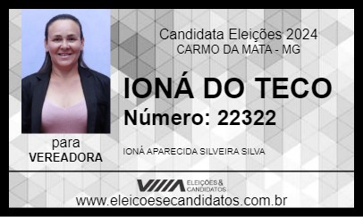 Candidato IONÁ DO TECO 2024 - CARMO DA MATA - Eleições