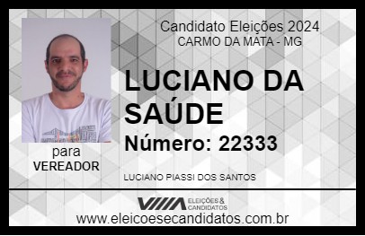 Candidato LUCIANO DA SAÚDE 2024 - CARMO DA MATA - Eleições