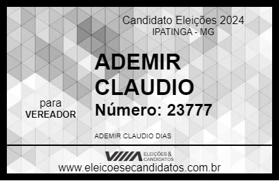 Candidato ADEMIR CLAUDIO 2024 - IPATINGA - Eleições