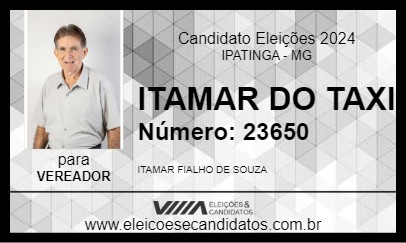 Candidato ITAMAR DO TAXI 2024 - IPATINGA - Eleições