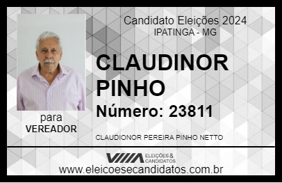 Candidato CLAUDINOR PINHO 2024 - IPATINGA - Eleições