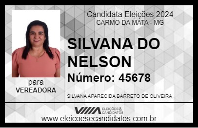 Candidato SILVANA DO NELSON 2024 - CARMO DA MATA - Eleições