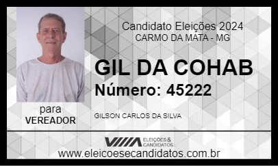 Candidato GIL DA COHAB 2024 - CARMO DA MATA - Eleições