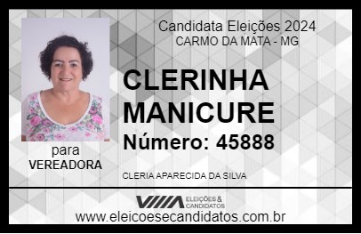 Candidato CLERINHA MANICURE 2024 - CARMO DA MATA - Eleições