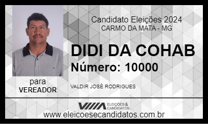 Candidato DIDI DA COHAB 2024 - CARMO DA MATA - Eleições