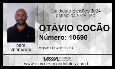 Candidato OTÁVIO COCÃO 2024 - CARMO DA MATA - Eleições