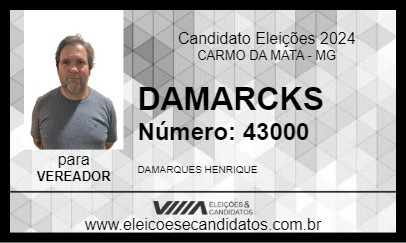 Candidato DAMARCKS 2024 - CARMO DA MATA - Eleições